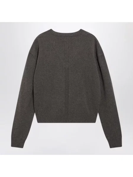 Sweter Rick Owens z dekoltem w serek szary