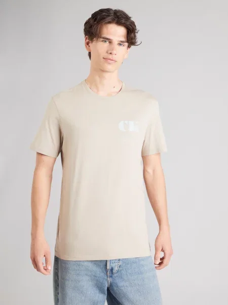 Calvin Klein Jeans Majica taupe siva / prljavo bijela