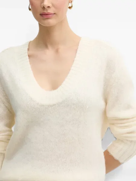 Pulover Benetton cu decolteu în V galben