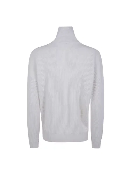 Sweter Brunello Cucinelli z dekoltem w serek biały