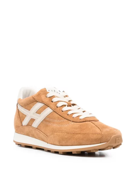 Sneakerși Hogan cu autograf maro