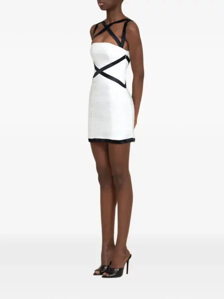 Rochie mini Contessa Mills cu bretele alb