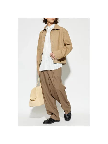 Koszula Comme Des Garcons w paski z paskiem beżowa