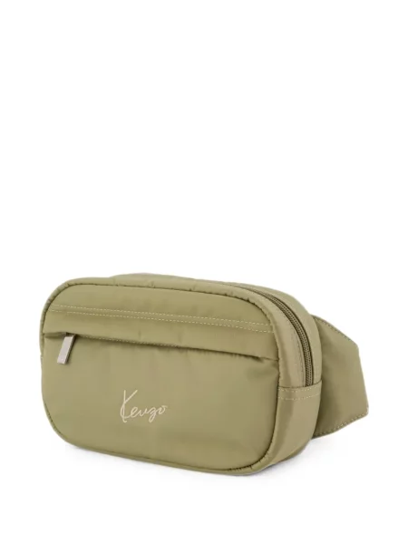 Curea Kenzo cu broderie verde