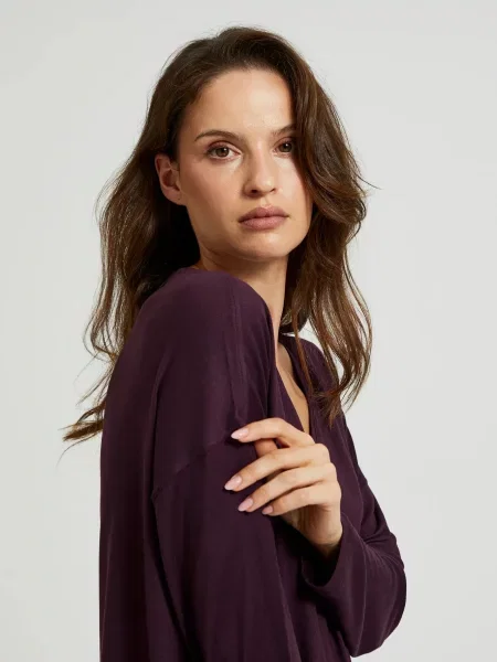 Bluză Moodo cu decolteu în V violet