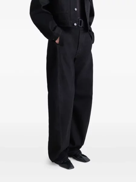 Кожени обувки в стил дерби Lemaire с връзки черно