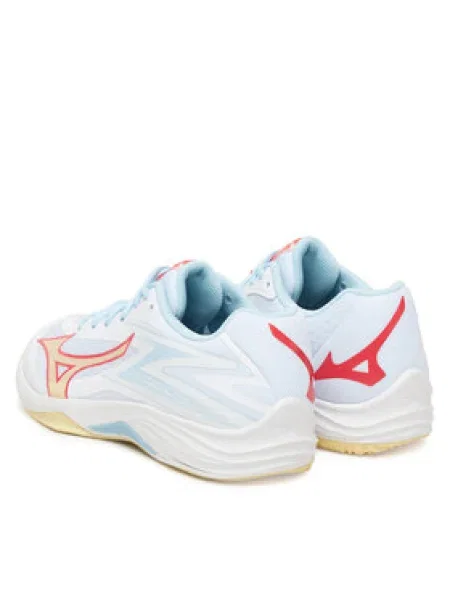 Női röplabda cipő Mizuno Thunder Blade Z fehér/calypso coral/pale banán. Méret: 42 EU narancsszínű