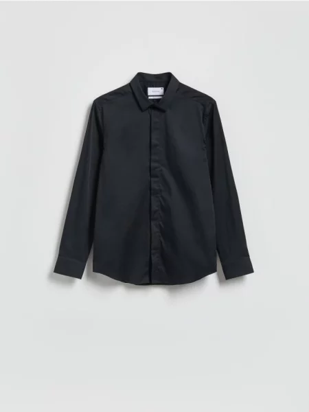 Reserved Cămașă super slim fit uni negru
