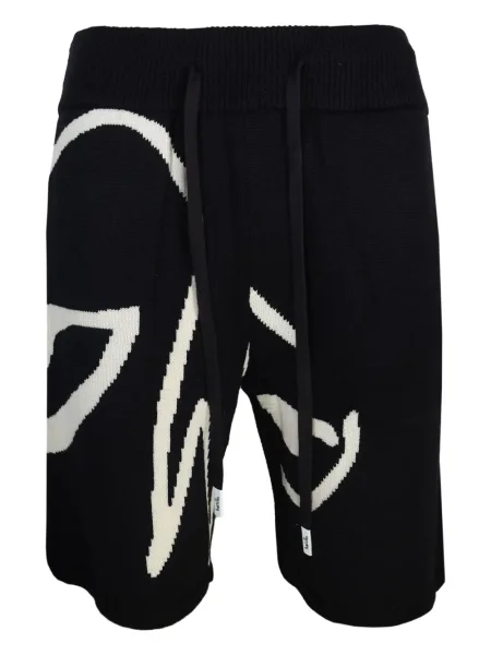 Pantaloni scurți Haculla de lână cu imagine negru