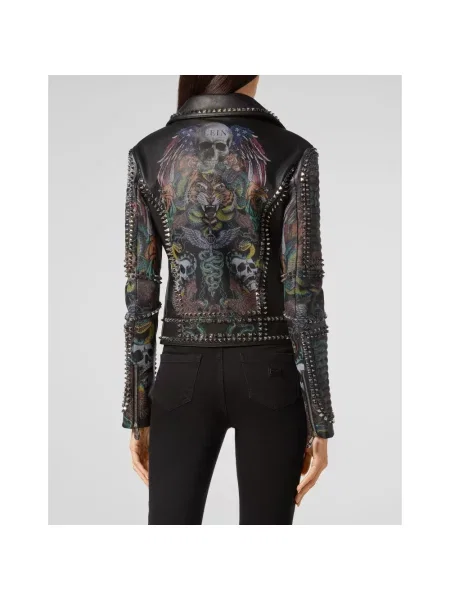 Kurtka skórzana Philipp Plein czarna