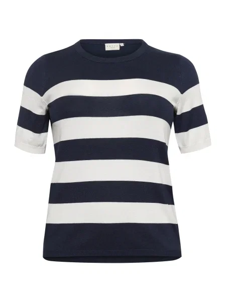 KAFFE CURVE Pulover KC Lizzy bleumarin alb