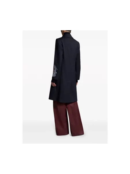 Płaszcz Etro wełniany w kwiatki niebieski