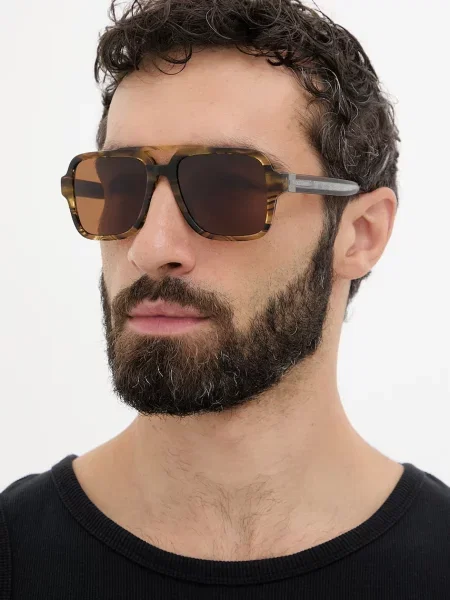 Dolce & Gabbana ochelari de soare aviator pentru bărbați maro