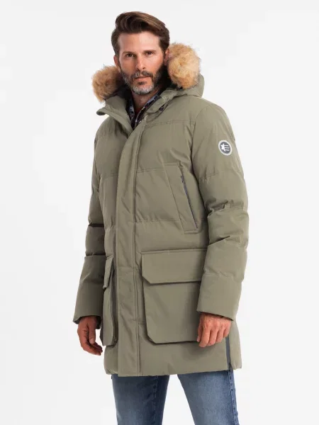 Dlhý parka Ombre rozšírená zelená