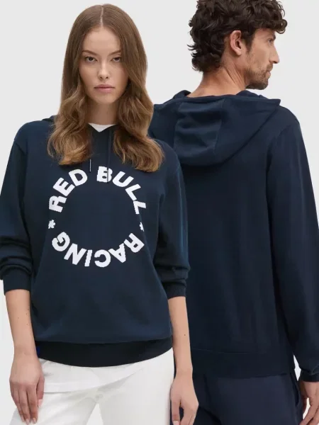 Пуловер Red Bull Racing x Pepe Jeans тъмносиньо от лека материя червено