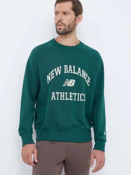 New Balance bluza z aplikacją zielony
