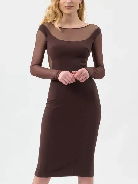 Платье Elisabetta Franchi коричневое