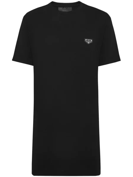 Mała sukienka koszulowa Philipp Plein z okrągłym dekoltem garniturowa czarna