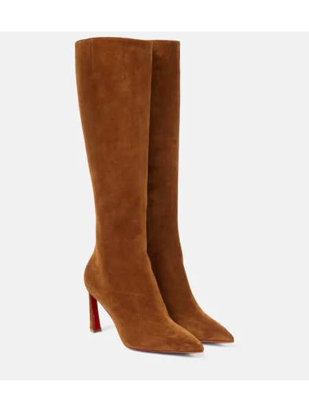 Cizme Christian Louboutin din piele de căprioară maro