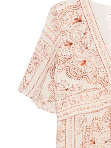 Rochie midi Maison123 cu imagine cu decolteu în V cu model paisley