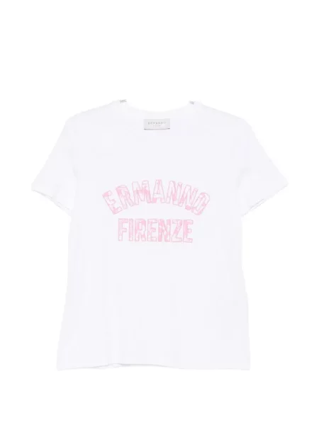 Tricou Ermanno Firenze cu imagine alb