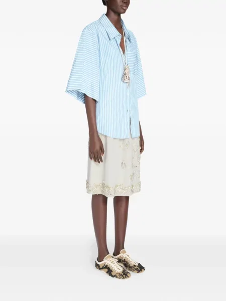 Koszula w paski Dries Van Noten w paski niebieska