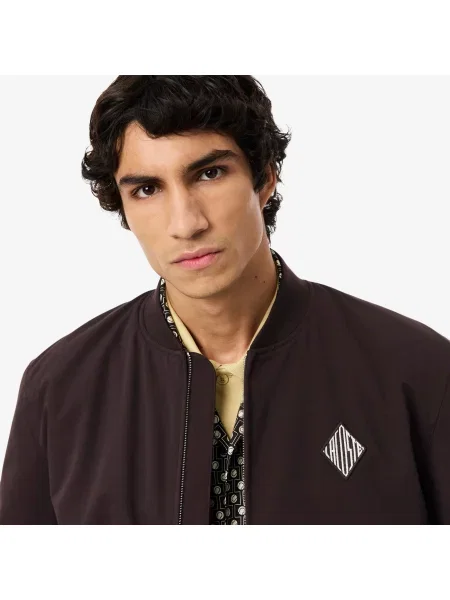 Lacoste Kurtka Bomber Ze Stójką Ciemnobrązowa brązowy