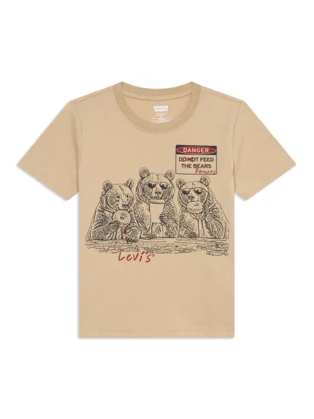 Levi's Kids Tricou FEED THE BEARS maro cămilă / roşu închis negru