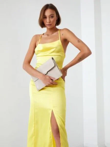 Rochie Fasardi cu spatele deschis galben