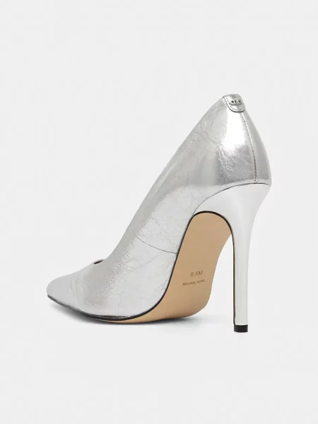 Kožené lodičky MICHAEL Michael Kors Elyse High Pump stříbrná