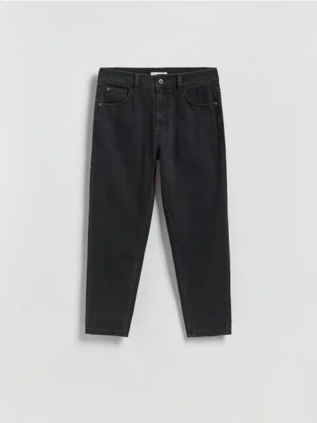 Reserved Blugi carrot cu efect prespălat negru