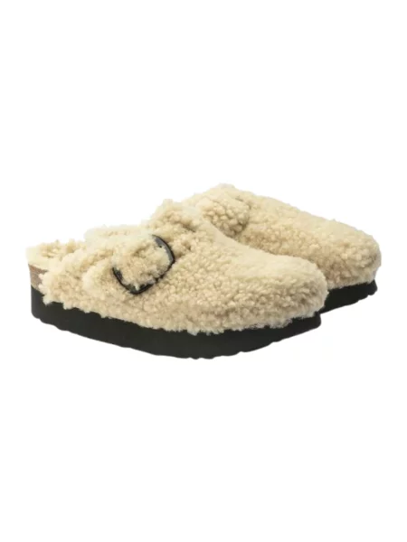 Birkenstock Obuwie Kobieta Beżowy 39 EU Boston Big Buckle Klapki białe