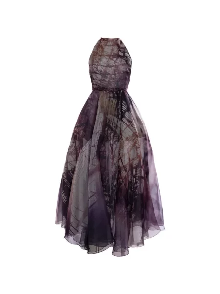 Rochie maxi Roksanda fără mâneci cu imagine cu imprimeu abstract violet