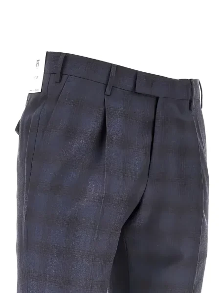 Pantaloni Pt Torino în carouri albastru