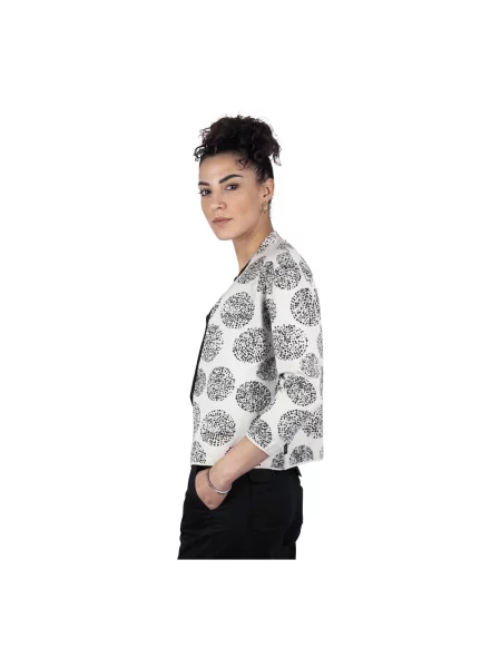 Dzianinowy krótki sweter Alessia Santi biały