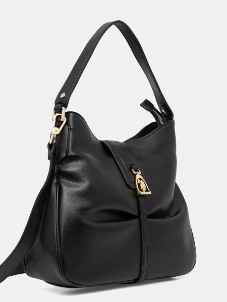U.S. Polo Assn. torbica vreča iz umetnega usnja BENSON črna