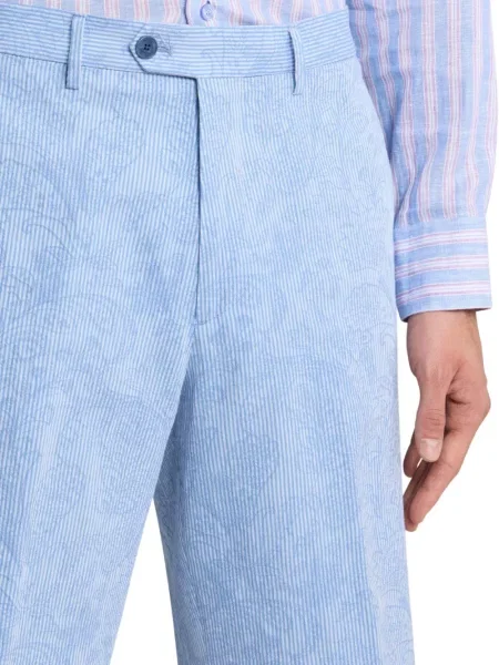 Pantaloni scurți Etro cu dungi din jacard albastru