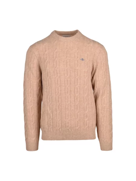 Sweter Gant wełniany brązowy