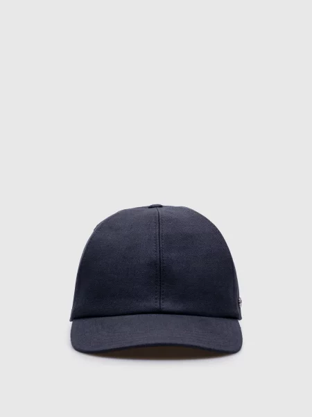 Кепка з льону з логотипом Agnona синя