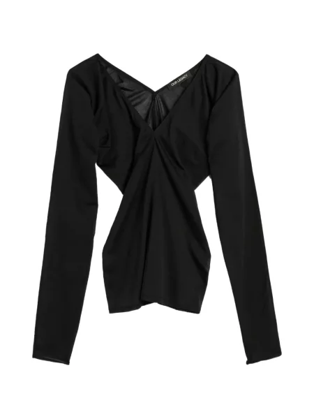 Tricou Our Legacy cu decolteu în V negru
