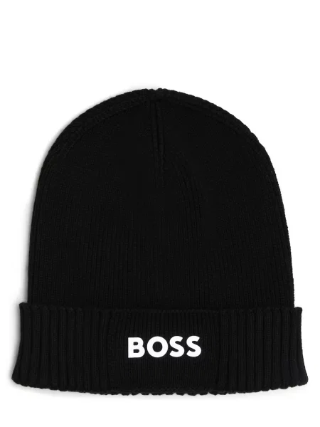 Boss Green czapka z domieszką wełny BOSS GREEN czarny