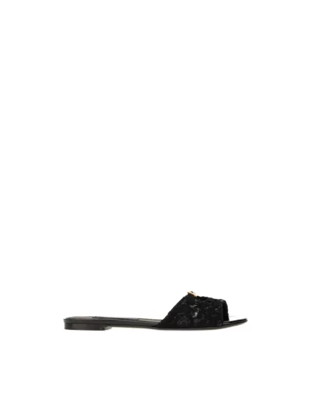 Klapki Dolce And Gabbana bez obcasa czarne