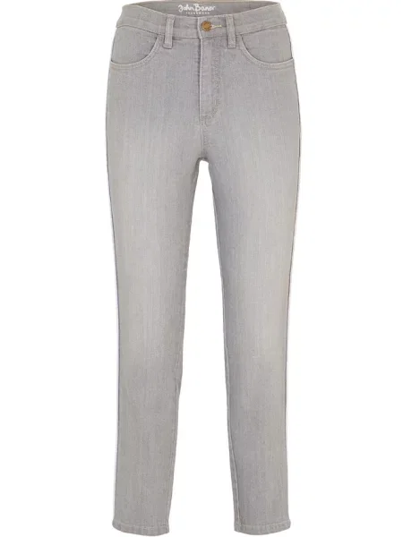 Jeansy o kroju skinny z wygodnym stretchem szare