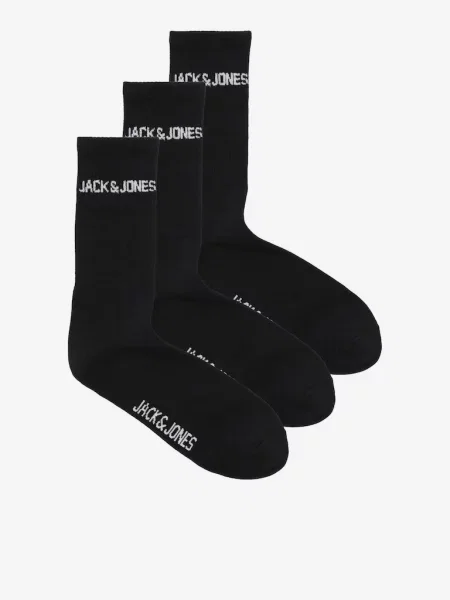 JACK & JONES Sportzoknik MELVIN / fehér fekete