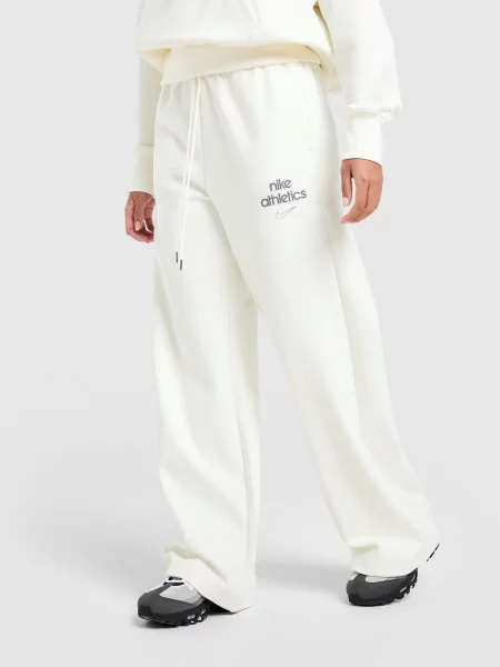 Nike Spodnie W Nk Phnx Flc Hr Wide Leg Gls beżowe