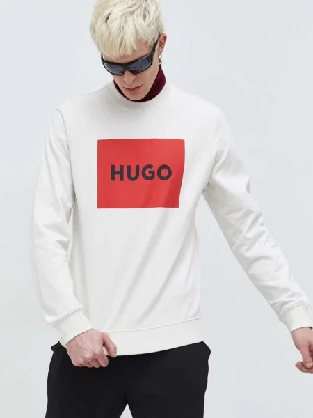 HUGO Bombažen pulover bež