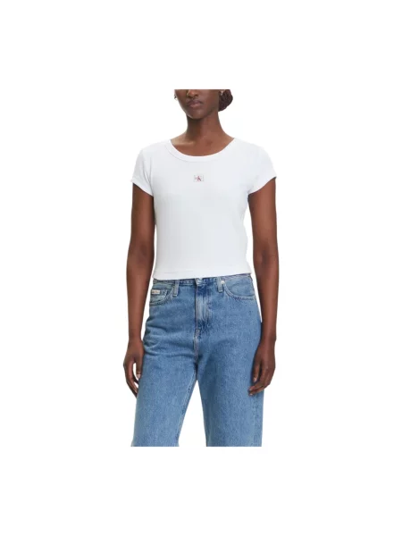 Koszulka Calvin Klein Jeans z krótkim rękawem biała