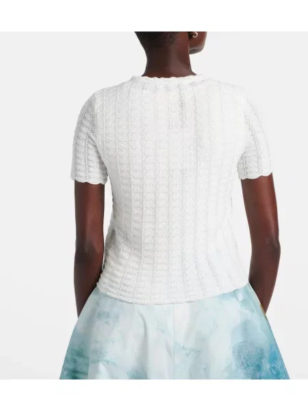 Cardigan Oscar De La Renta de mătase alb