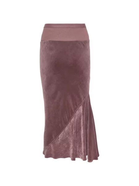 Fustă midi Rick Owens de catifea violet