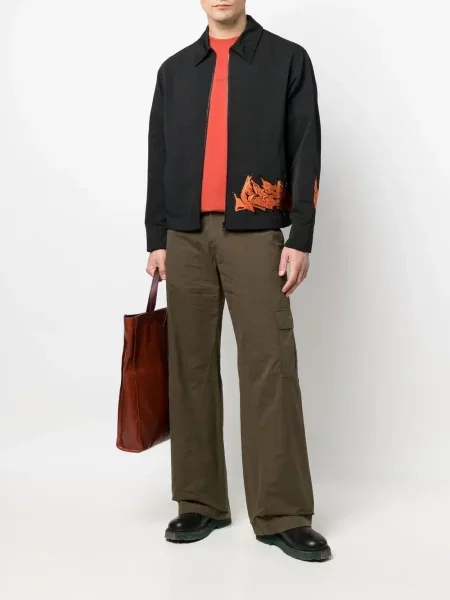 Siuvinėtas striukė Off-white balta